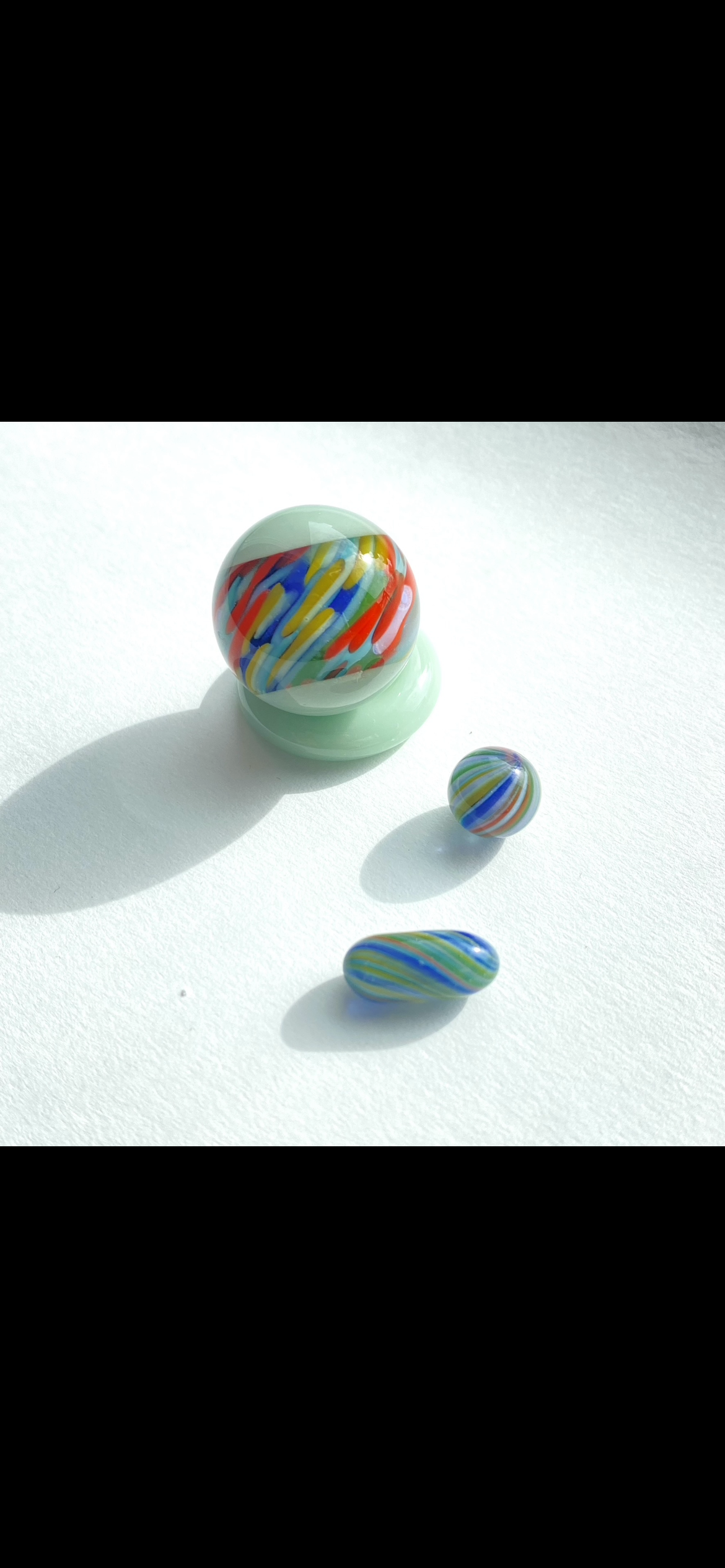 Green Stardust Glass Button Marble Holder