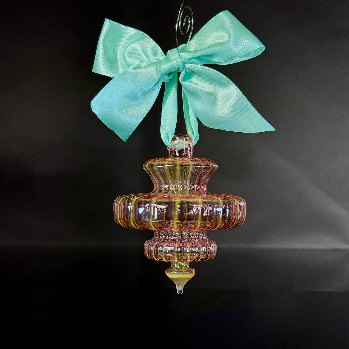 Sugarplum with 24k Gold and Silver Fume with Mint Bow