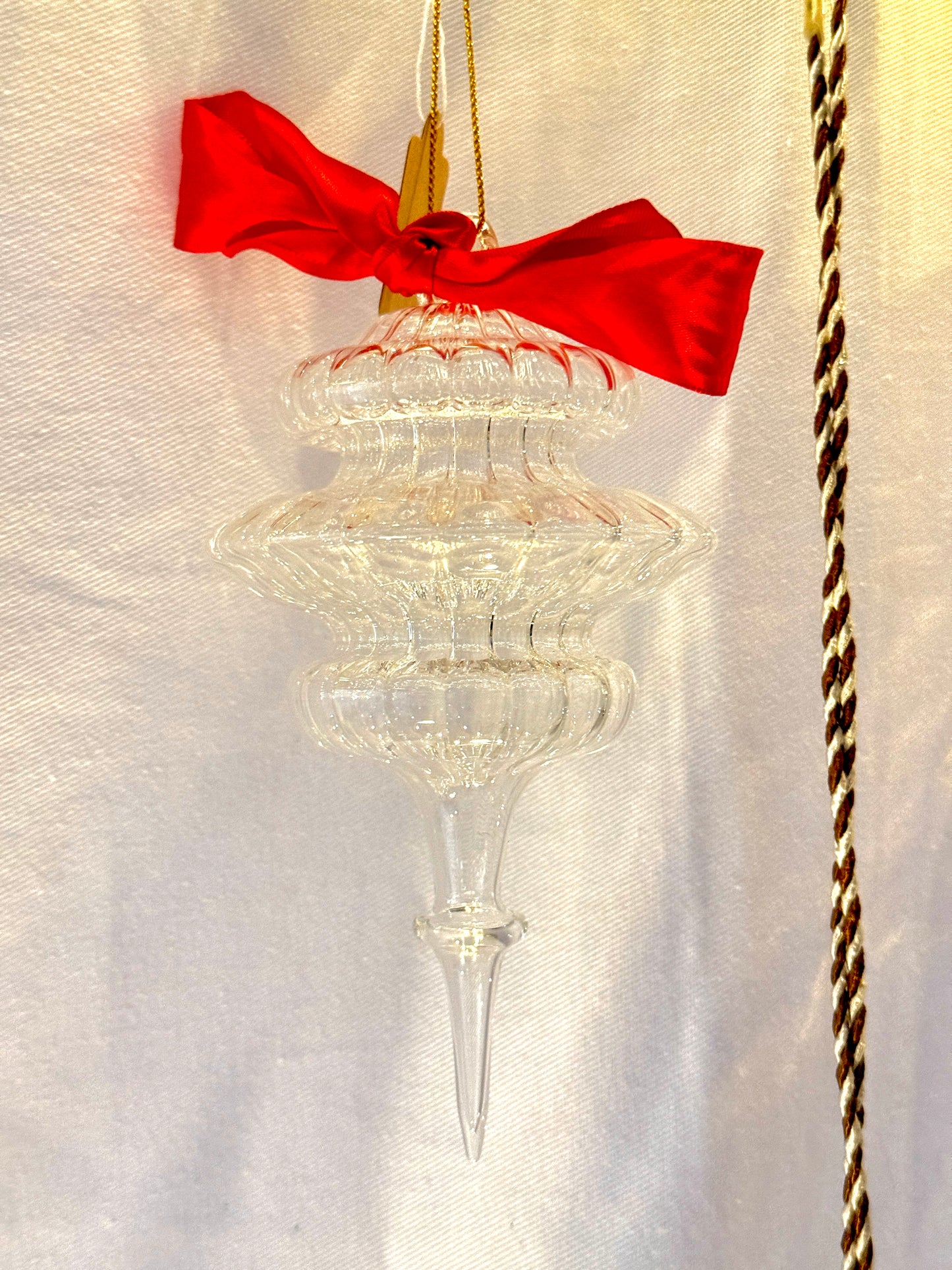 Snowflake with Satin Crimson Bow