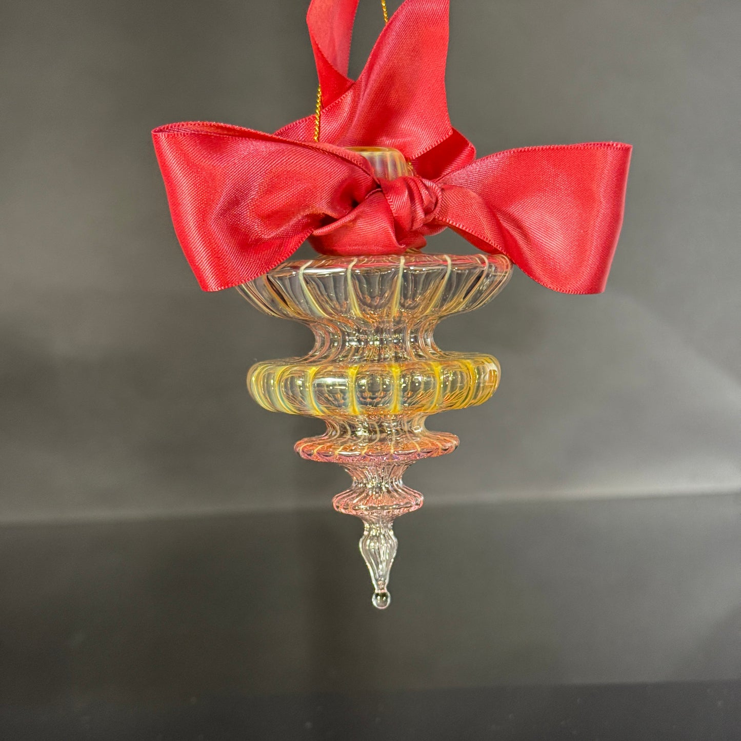 Sugarplum Two Tone 24k Gold and Silver with Fuchsia Bow