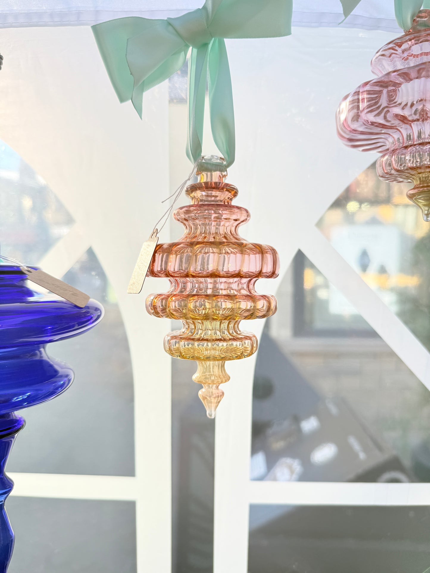 Sugarplum with 24k Gold and Silver Fume with Mint Bow