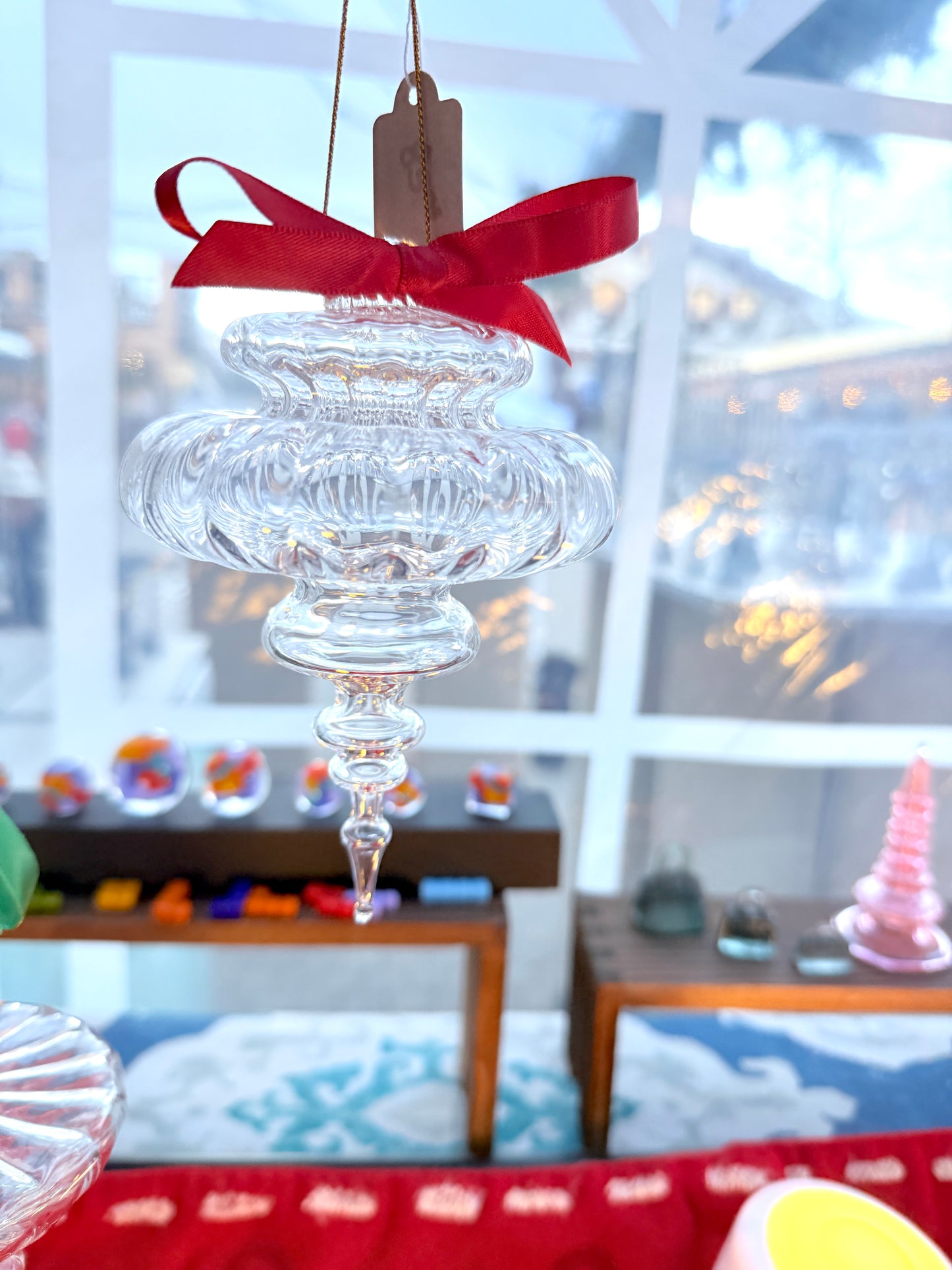 Snowflake with Satin Crimson Bow