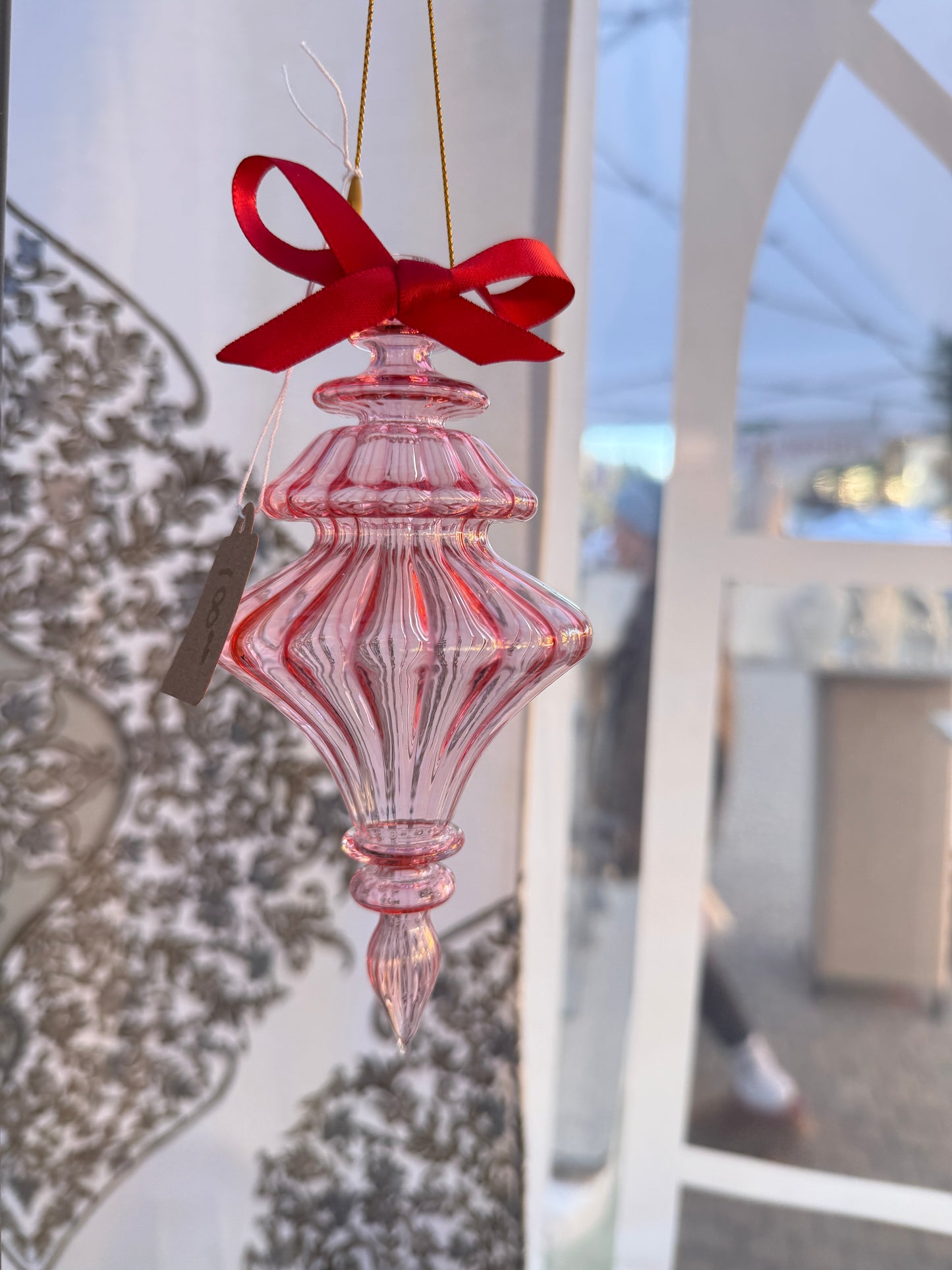 Sugarplum with 24k Gold and Silver Fume with Satin Crimson Bow