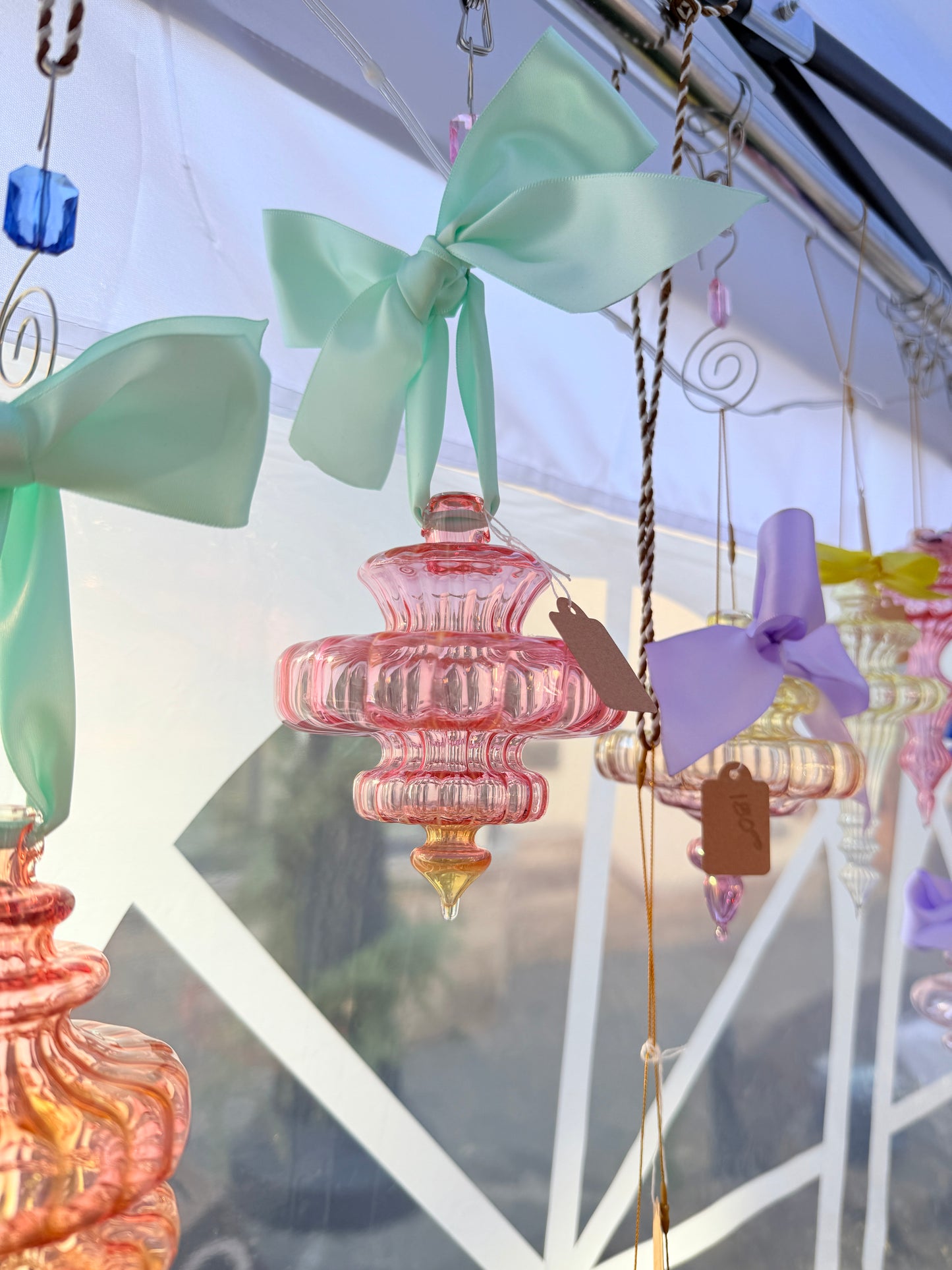 Sugarplum with 24k Gold and Silver Fume with Mint Bow