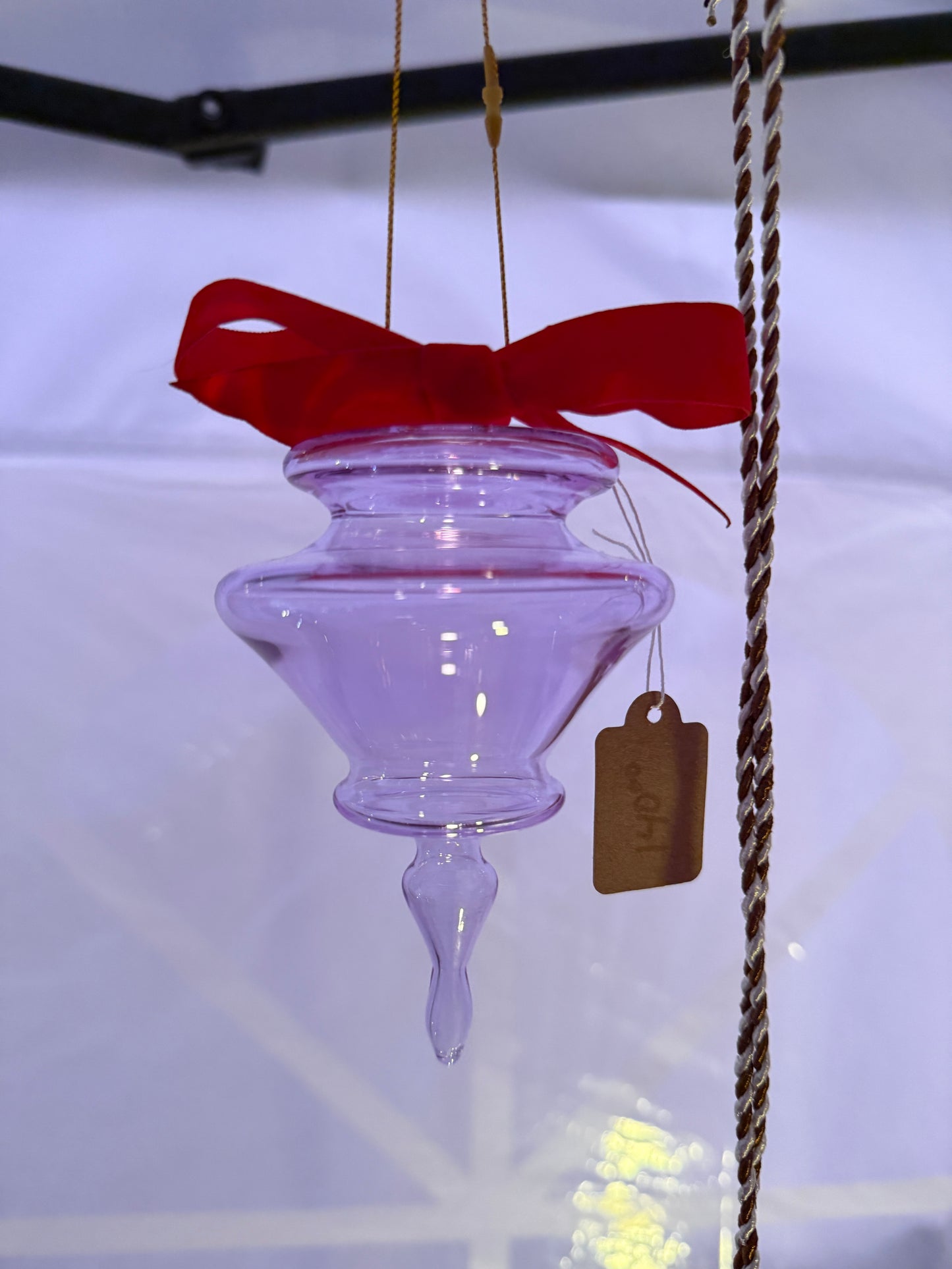 Lavender with  Velvet Chrimson Bow