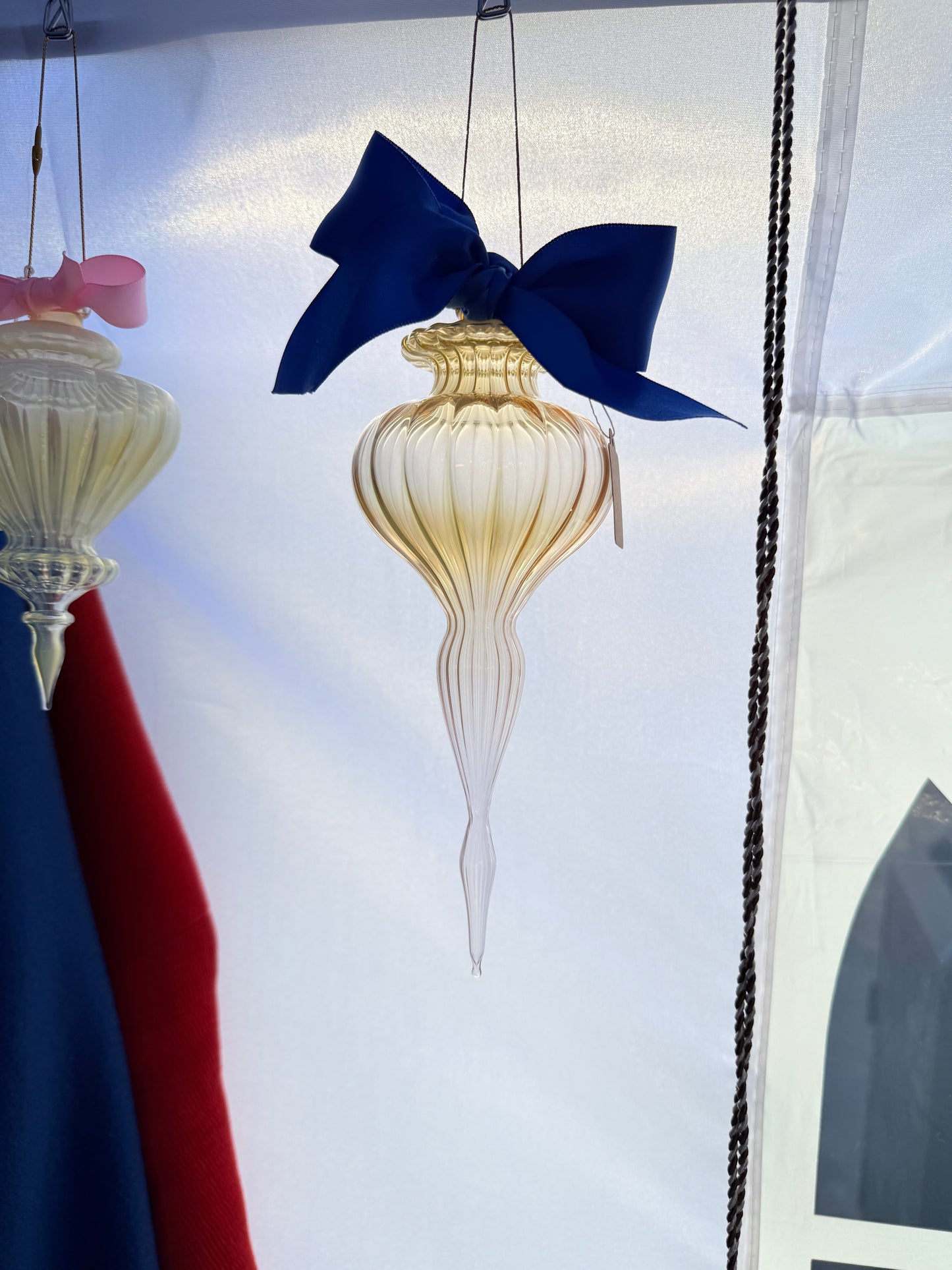 Marzipan Silver Fumed with Royal Blue Bow