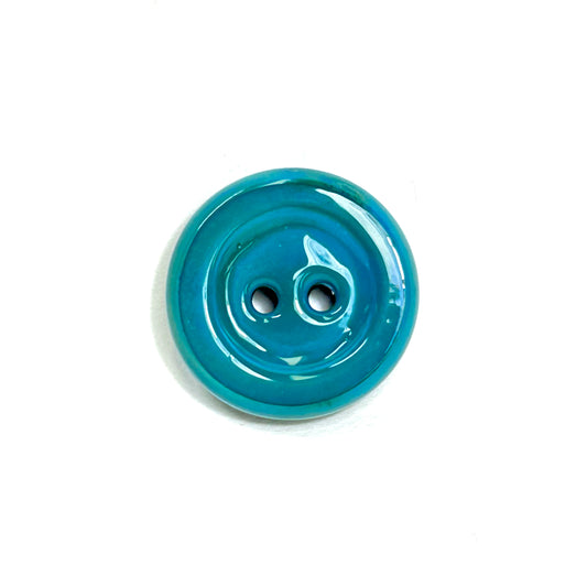 Silver Aqua Glass Button Marble Holder