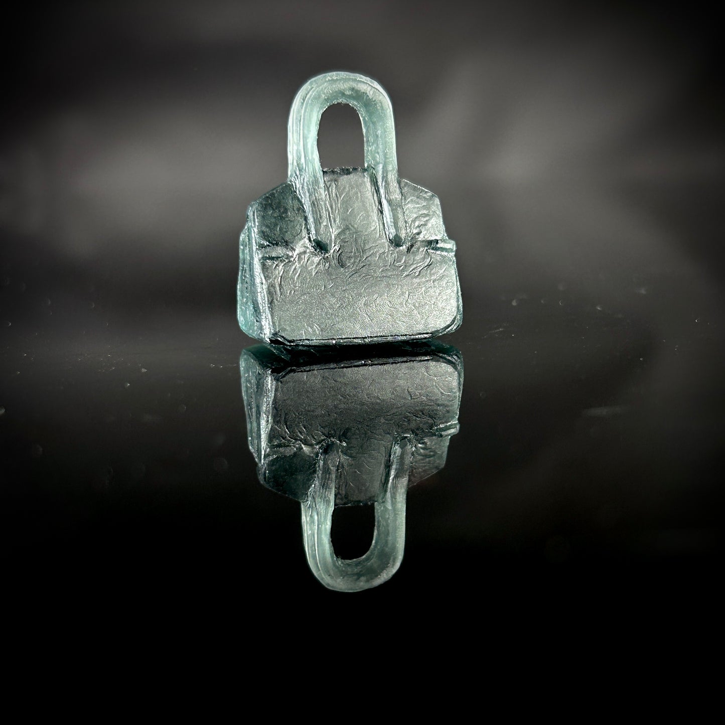 Birkin 30 in Vert Anglais on Swift Leather- Hand Carved Glass Pendant