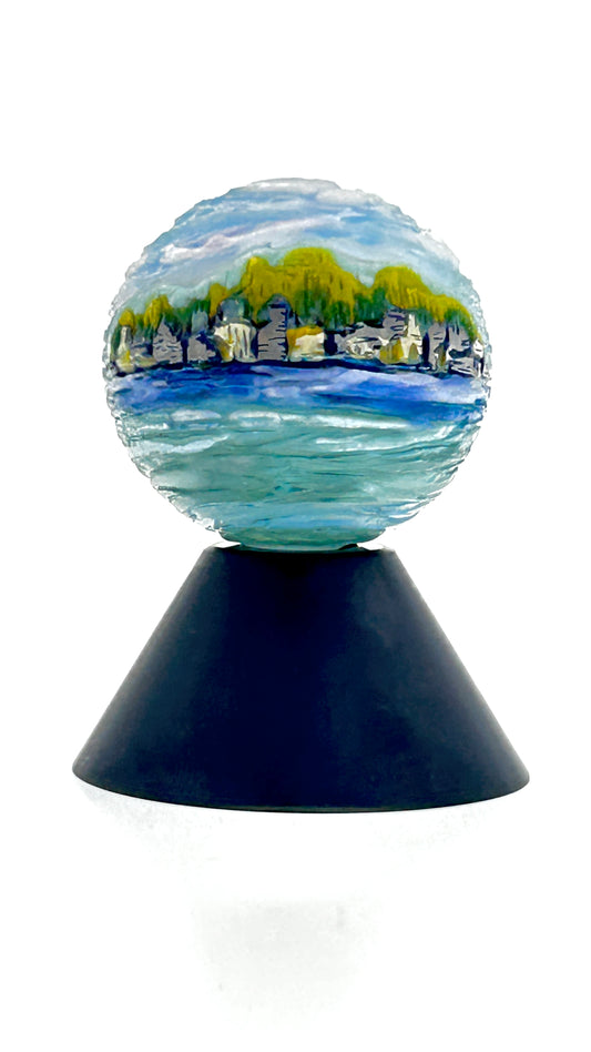 Island Time Carved Glass Painting Marble- large