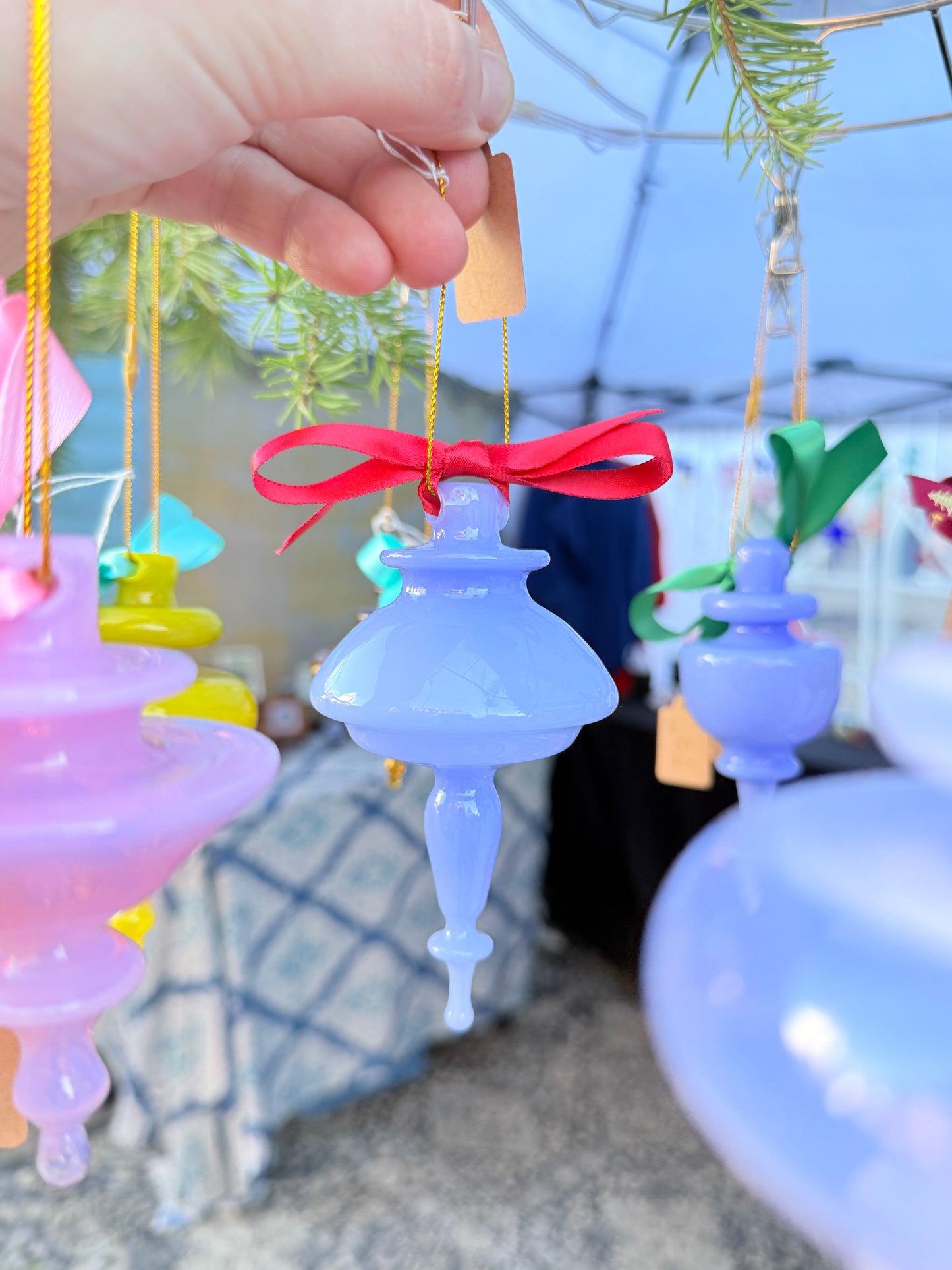 Cindy Lou Blue with Crimson Bow