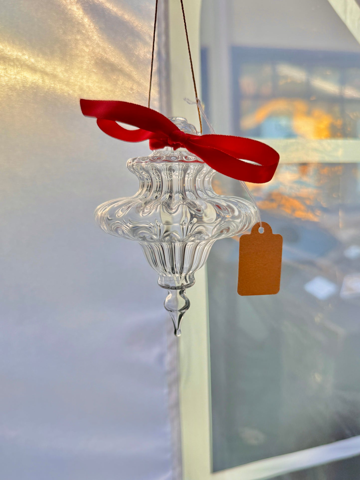 Snowflake with Satin Crimson Bow