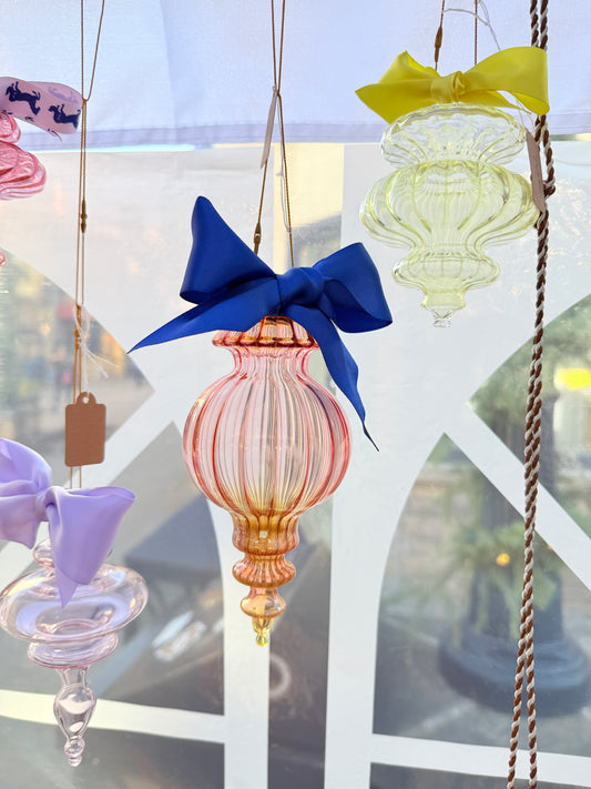 Sugarplum with 24k Gold and Silver Fume with Royal Blue Bow