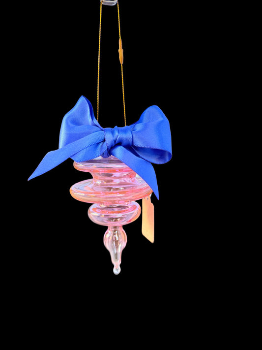 Pink and 24k Gold Fume with Cornflower Blue Bow