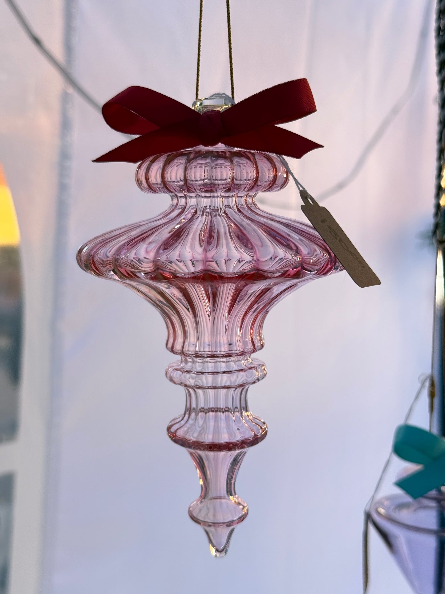 Sugarplum with 24k Gold and Silver Fume with Satin Crimson Bow