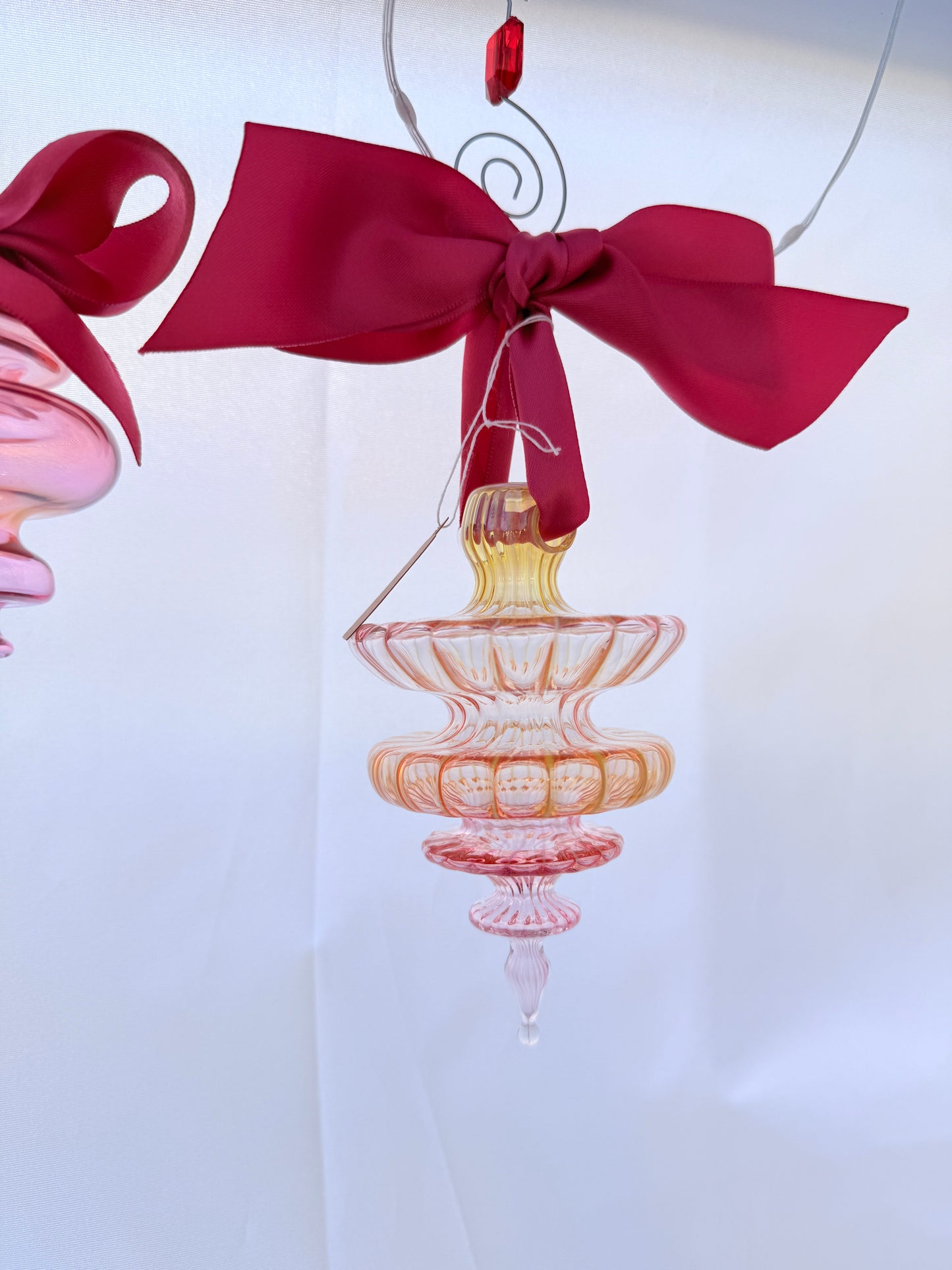 Sugarplum Two Tone 24k Gold and Silver with Fuchsia Bow