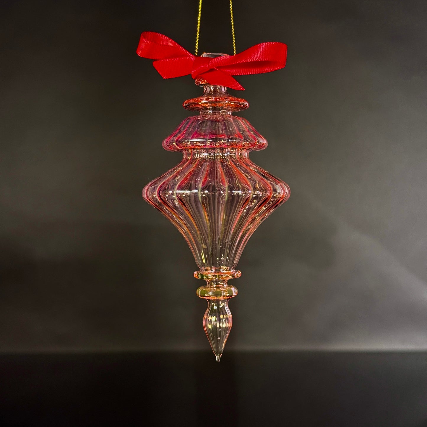 Sugarplum with 24k Gold and Silver Fume with Satin Crimson Bow