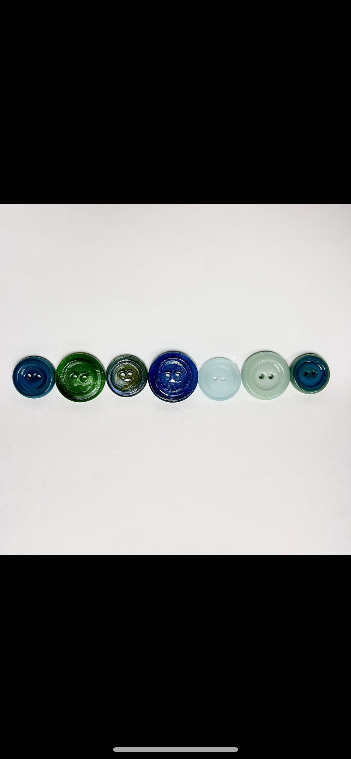 Silver Aqua Glass Button Marble Holder