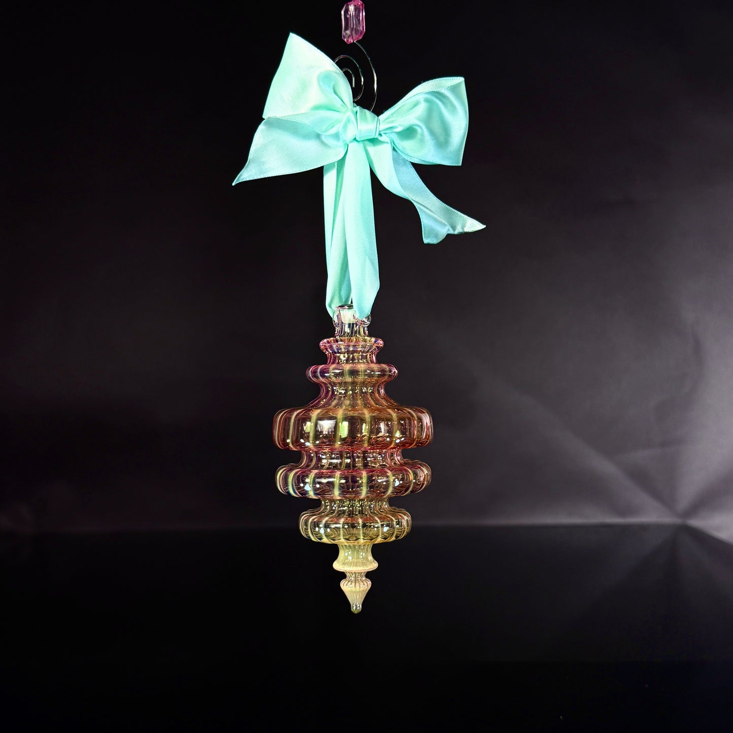 Sugarplum with 24k Gold and Silver Fume with Mint Bow