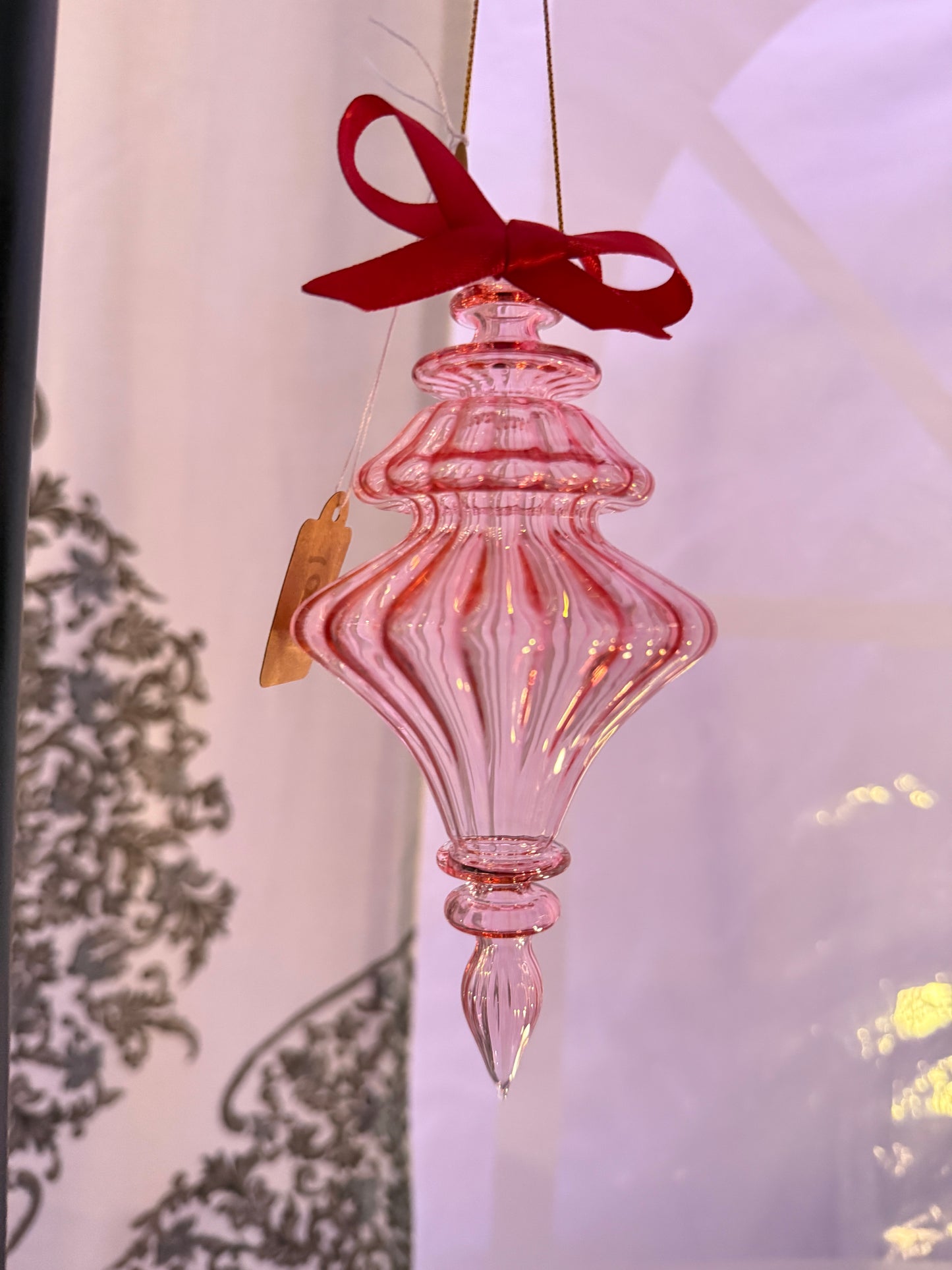 Sugarplum with 24k Gold and Silver Fume with Satin Crimson Bow