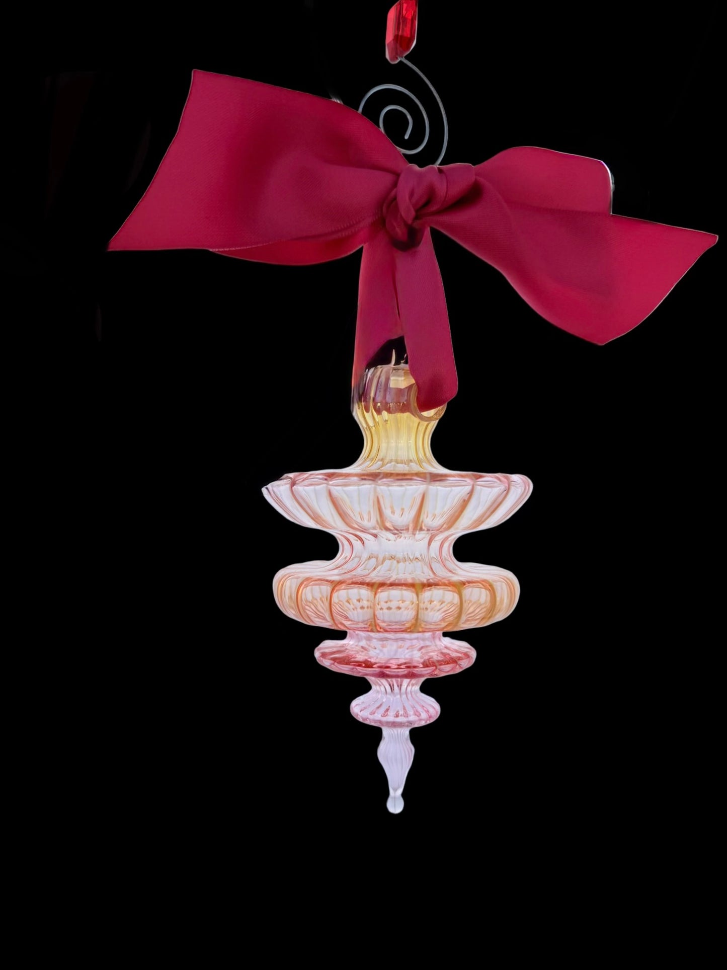 Sugarplum Two Tone 24k Gold and Silver with Fuchsia Bow