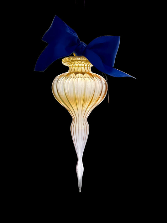 Marzipan Silver Fumed with Royal Blue Bow