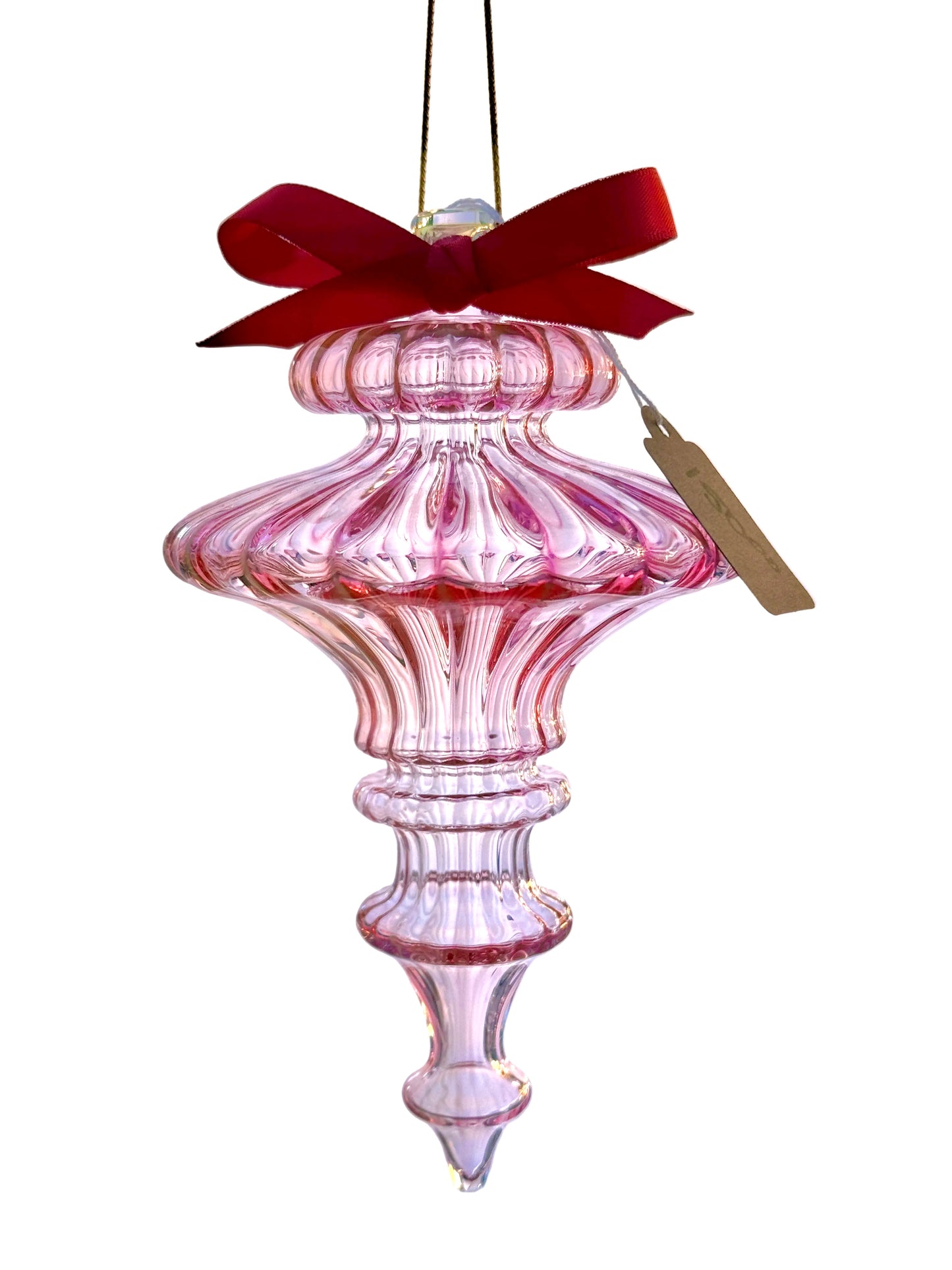 Sugarplum with 24k Gold and Silver Fume with Satin Crimson Bow