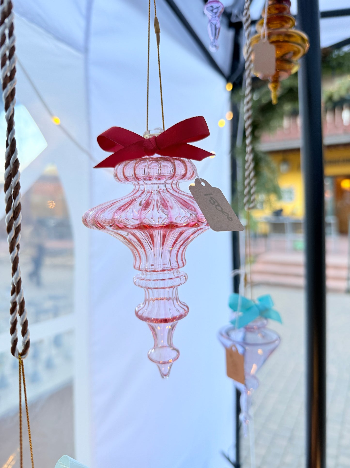 Sugarplum with 24k Gold and Silver Fume with Satin Crimson Bow