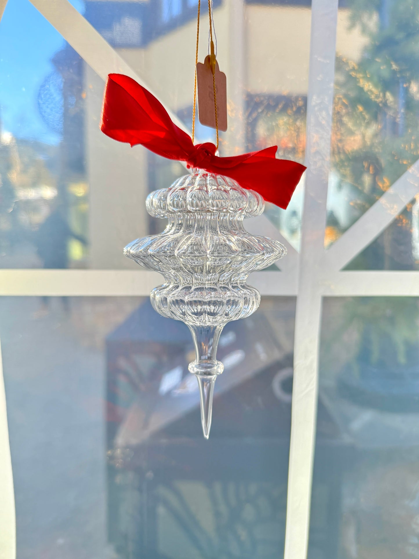 Snowflake with Satin Crimson Bow