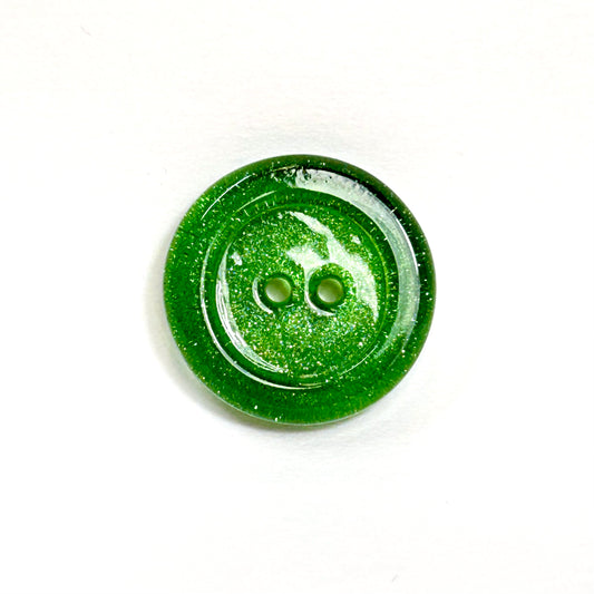 Green Stardust Glass Button Marble Holder