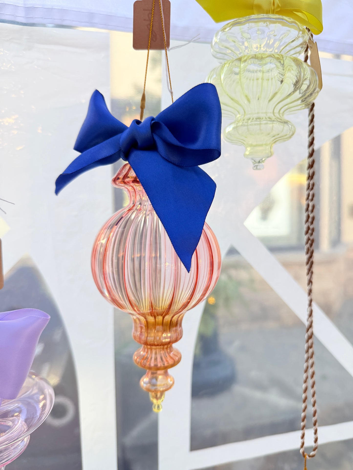 Sugarplum with 24k Gold and Silver Fume with Royal Blue Bow